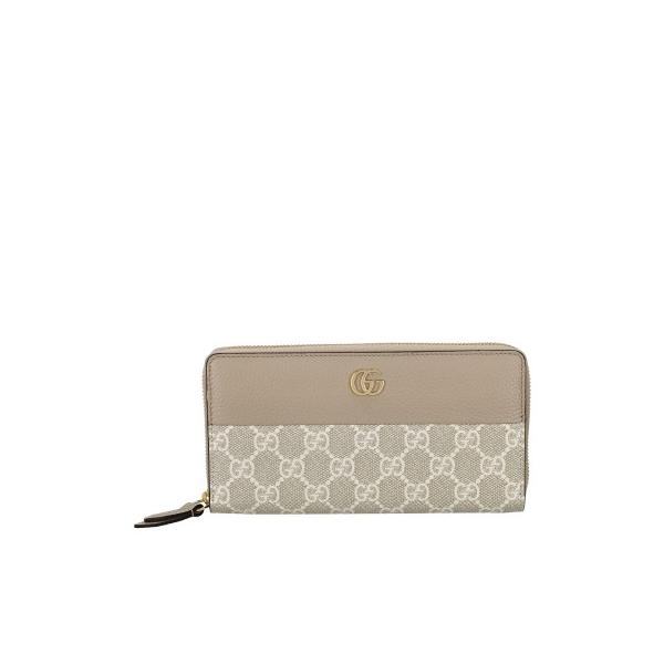 GUCCI GGパターン 長財布 ベージュ GUCCI（グッチ） 長財布 レディース GGマーモント ジップアラウンド