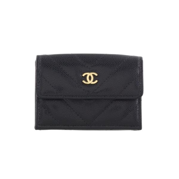 CHANEL（シャネル） 三つ折り財布 レディース ブラック CHANEL AP5202