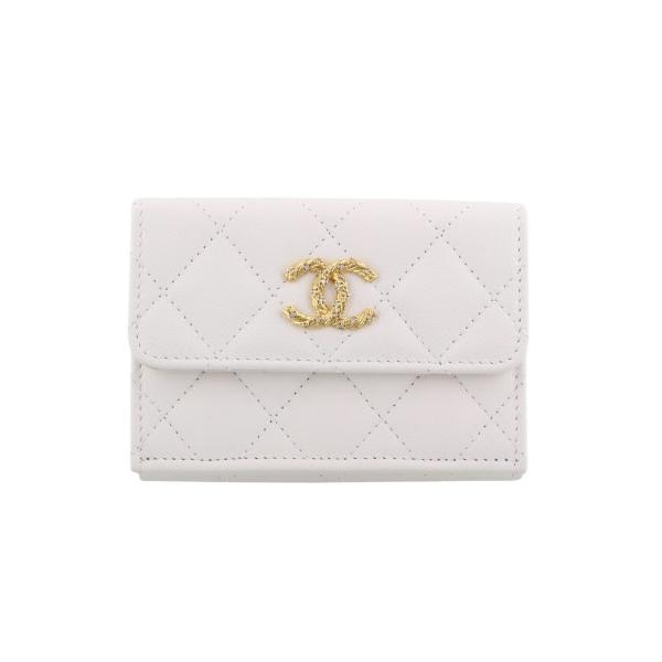 CHANEL（シャネル） 三つ折り財布 レディース ココマーク ホワイト