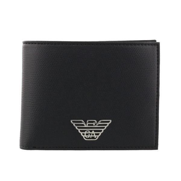 新品未使用　エンポリオアルマーニ 二つ折り財布 C：81072 ブラック EMPORIO ARMANI エンポリオアルマーニ 二つ折り財布 メンズ ブラック