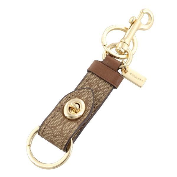 まゆみです コーチ レザーキーホルダー ブラウン・ゴールド COACH（コーチ） アウトレット キーホルダー レディース ゴールド