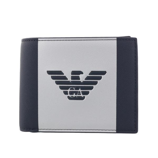 通販 大人気 二つ折り財布 ネイビー アルマーニ P5 還元 Yfe6j Y4r165 Silver Rxc9m Navy 23 59まで エンポリオ 11 7 売りオンラインストア Www Jlt Polinema Org