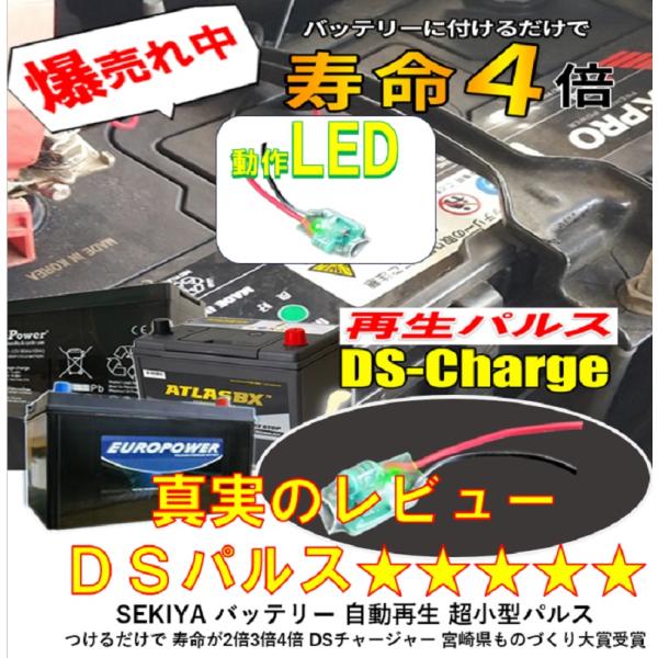 バッテリー自動再生 小型パルス クリップタイプ 動作LED付 バイク用 DS Charger DSパルス 宮崎県ものづくり大賞 SEKIYA