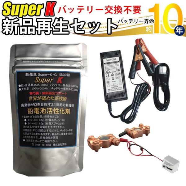 バッテリー再生セット （バッテリー再生剤20g+再生充電器14.6v10A+バッテリーパルス) ものづくり大賞 サポート無料 SEKIYA