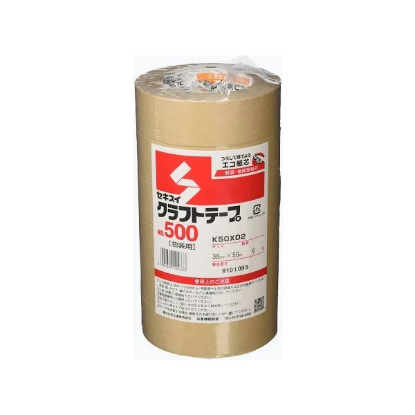 セキスイ　クラフトテープ　No.500　38×50m　6巻パック