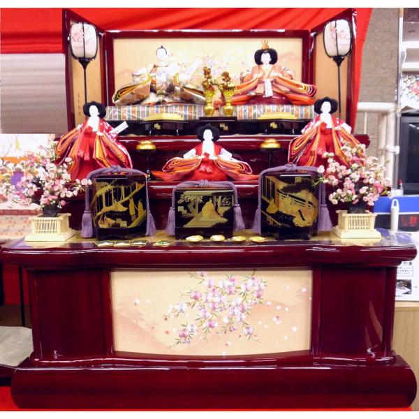 京都西陣帯地の高級三段五人飾りＥ１Ｃ−３５ｘ３