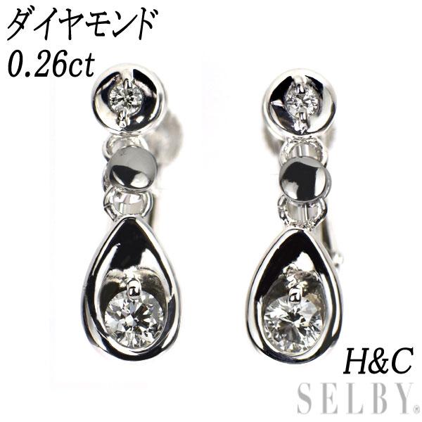 Pt900/ K14WG H&C ダイヤモンド イヤリング 0.26ct SELBY :230523-032