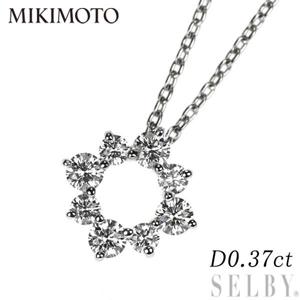MIKIMOTO ミキモト K18WG ダイヤモンド ペンダントネックレス 0.37ct 
