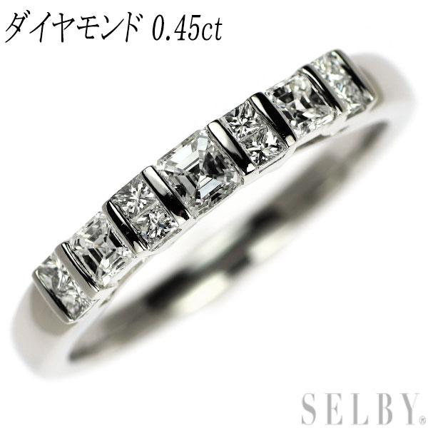 Pt950 アッシャーカット/プリンセスカット ダイヤモンド リング 0.45ct 
