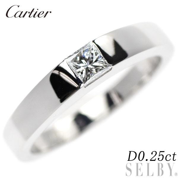 Cartier カルティエ K18WG プリンセスカット ダイヤモンド リング 0.25 