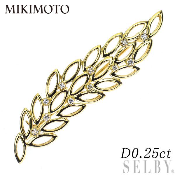 MIKIMOTO ミキモト K18YG ダイヤモンド ブローチ 0.25ct 出品4週 MIKIMOTO ミキモト K18YG ダイヤモンド ブローチ 0.25ct 出品4週