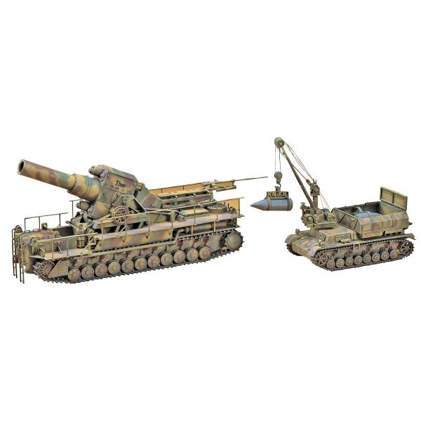 ハセガワ 1/72 ドイツ陸軍 54cm 自走臼砲 カール w/IV号特殊弾薬運搬車 プラモデル MT56