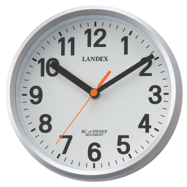 ランデックス(Landex) 掛け時計 シルバー 直径18cm 掛け時計 ミニプラス 電波 連続秒針 置き掛け兼用 YW9162SV
