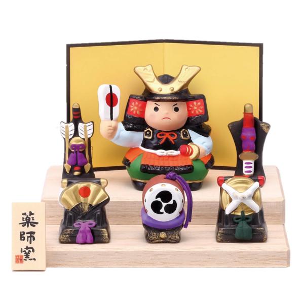 薬師窯 錦彩わらべ大将（平飾り） 5806 【五月人形 端午の節句 男の子