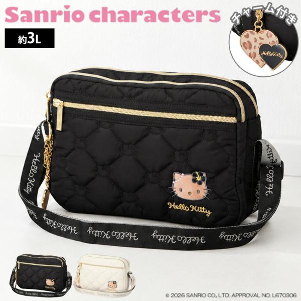 サンリオキャラクターズ キルティング ミニ ショルダーバッグ 日焼け ハローキティ 3L Hello Kitty レオパード柄 斜めがけ 旅行 斜め掛け かわいい シフレ