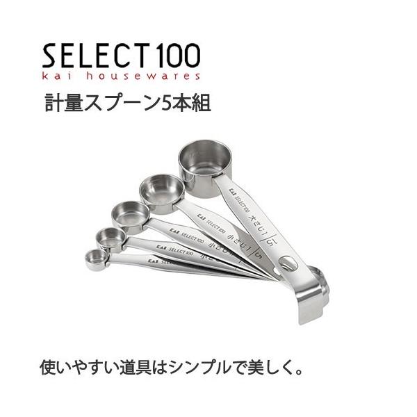 軽量スプーン　小匙 SELECT100 計量スプーン5本組 大さじ 小さじ 計量スプーン CP01 貝印