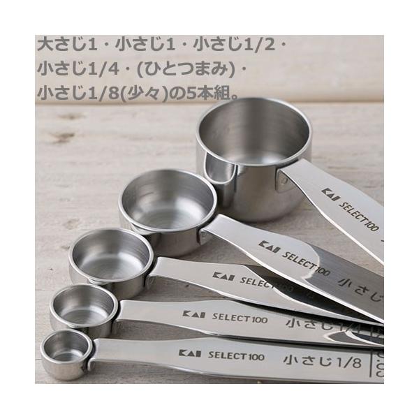 SELECT100 計量スプーン5本組 大さじ 小さじ 計量スプーン CP01 貝印