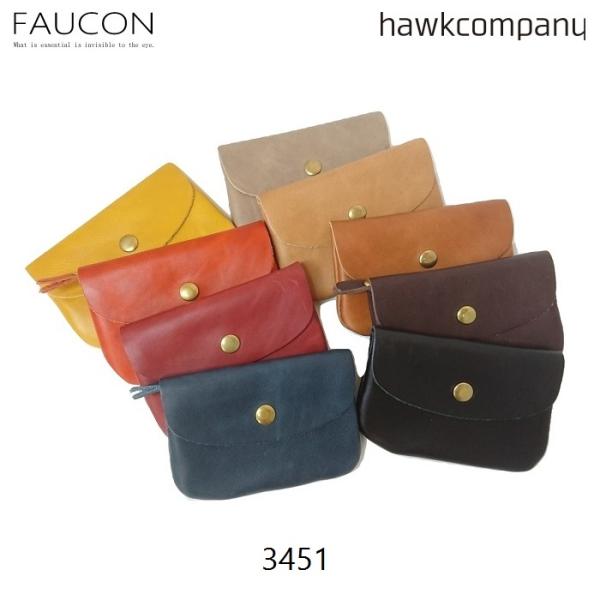 爆買 Hawk Company 本革 ソフトレザー ミニ財布 カード入れ付 小銭入れ コインケース ミニウォレット 小型 かわいい やわらかい メンズ レディース FAUCON 3451