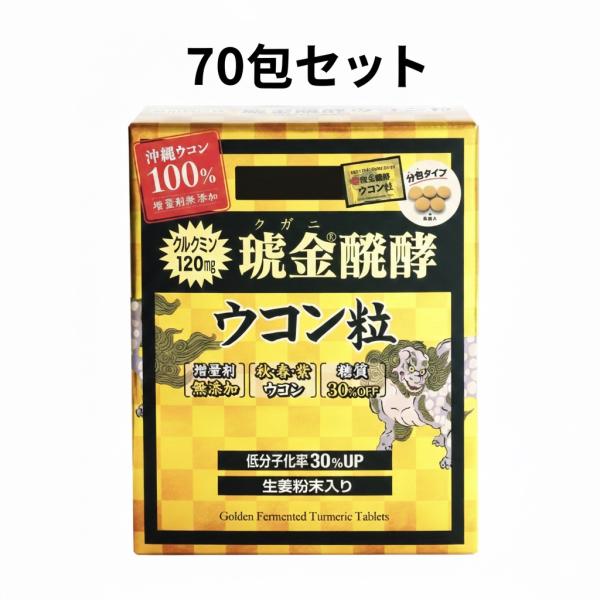 クガニ 醗酵 ウコン 粒 70日分 5粒入り x 70包 沖縄ウコン 小分け