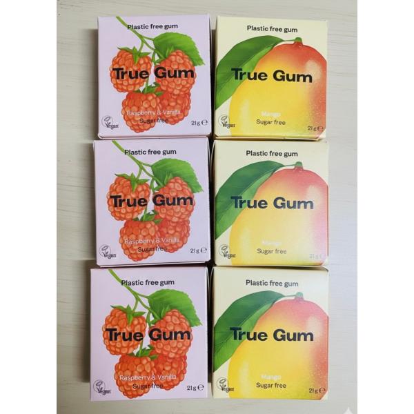 ★爽やかな天然ミント風味のチューインガム★植物由来の原料を使用♪プラスチックフリーのチューインガム♪砂糖不使用♪ヴィーガン内容量6個（ラズベリー21g×3個　マンゴー＆バニラ21g×3個）賞味期限ラズベリー　2027.12.10マンゴー&a...