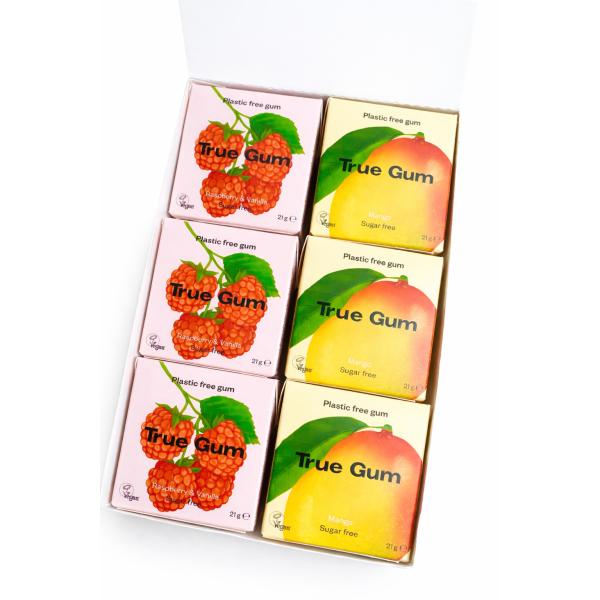 商品について★爽やかな天然ミント風味のチューインガム★植物由来の原料を使用♪プラスチックフリーのチューインガム♪砂糖不使用♪ヴィーガン内容量504g（ラズベリー21g×12個　マンゴー＆バニラ21g×12個）賞味期限ラズベリー　2027.1...