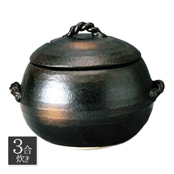 萬古焼 ごはん土鍋 3合炊き 伊賀風 黒吹7合 目盛付き 炊飯鍋 日本製 ギフト ライフスタイル 生活雑貨のmofu 通販 Paypayモール