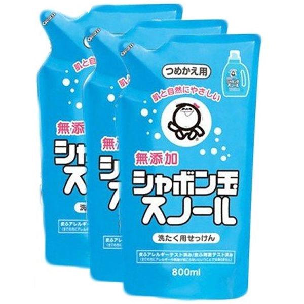 洗濯洗剤 詰め替え用 無添加 シャボン玉石けん スノール 800ml×3個