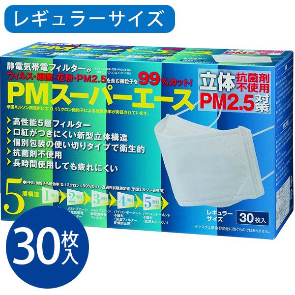 パンデミックガードAce レギュラー30枚入 使い捨てマスク 立体マスク パンデミックガードAce レギュラーサイズ