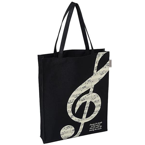 ピアノ レッスンバッグ トートバッグ 縦型 音符 レディース 大きめ
