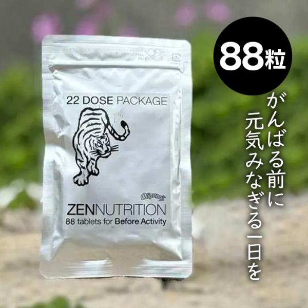 ZEN NUTRITION（ゼンニュートリション）の「BEFORE トラ 88粒」は、アスリートやアクティブに過ごしたい方をサポートする栄養補助食品です。持ち運びしやすい粒タイプで、日々のトレーニングやランニング、登山、マラソンなどのスポー...