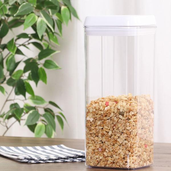 キャニスター スタッキング ロック キャニスター キュピタ 3100ml 密閉 保存容器 ホワイト 透明 フードストッカー おしゃれ 簡単 キッチン収納 収納容器 乾燥