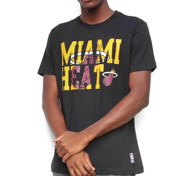 マイアミ・ヒート Tシャツ NBA ブラック Team Name & Logo T-Shirt