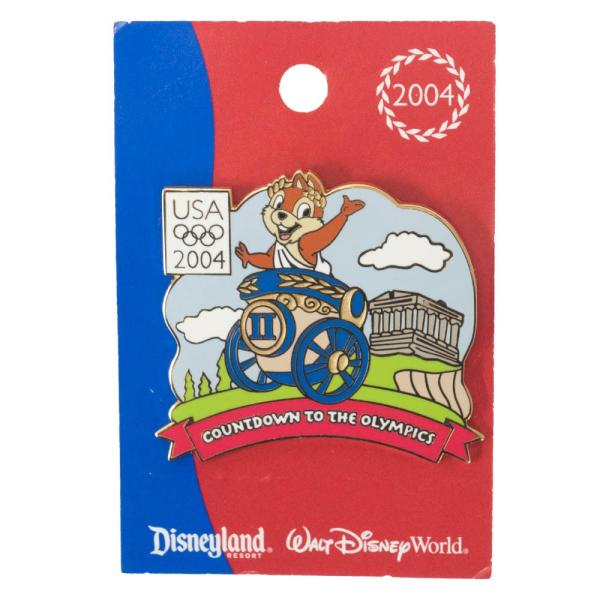 Olympic �`�b�v &amp; �f�[�� USA 2004 Countdown to the Olympics Pin : 2 (Chip) LE750 Walt Disney World