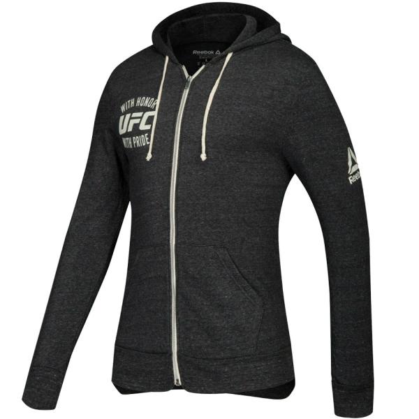 UFC �p�[�J�[ ���[�{�b�N Reebok �p�[�J�[ �t�[�f�B�[ �t���W�b�v �O���[ �w�U�[ Soft Fleece Full-Zip Hoodie Heather