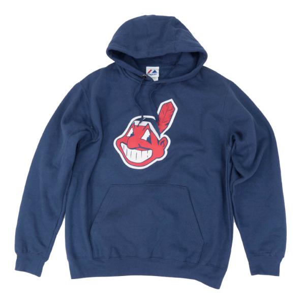 【美品】インディアンス ワフー酋長ユニフォーム ネイビーUSA製majestic selection-j_mlb-201124gds15