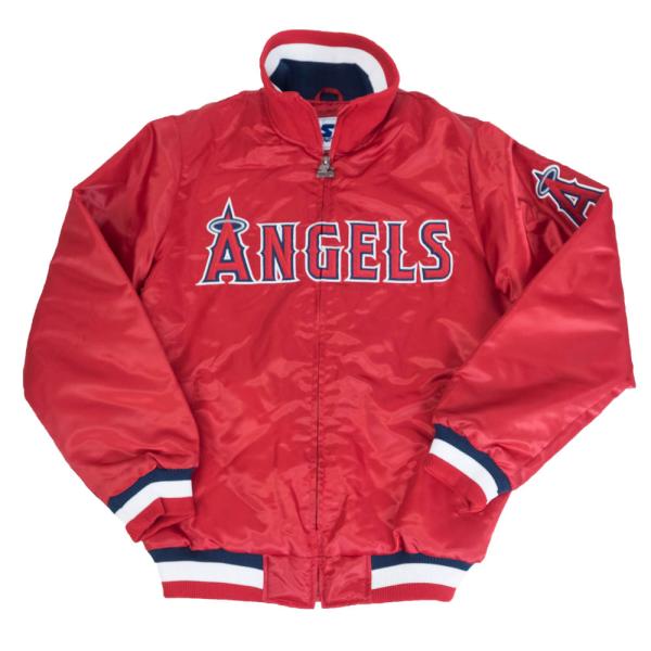 エンゼルス サテンジャケット MLB エンゼルス ジャケット Quilt Lined サテン スタジャン