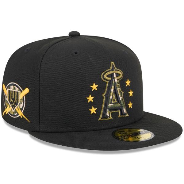 MLB エンゼルス キャップ 2024 アームドフォースデー On-Field 59FIFTY Fitted Hat ニューエラ/New Era ブラック