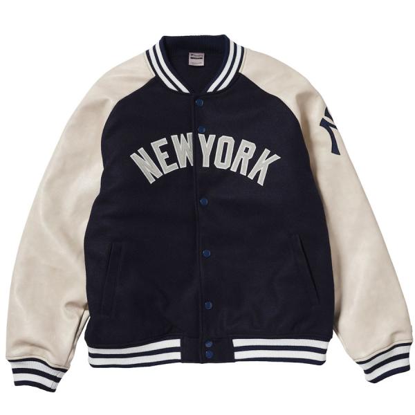 MLB ヤンキース ジャケット Standardlogo PUメルトン Jacket