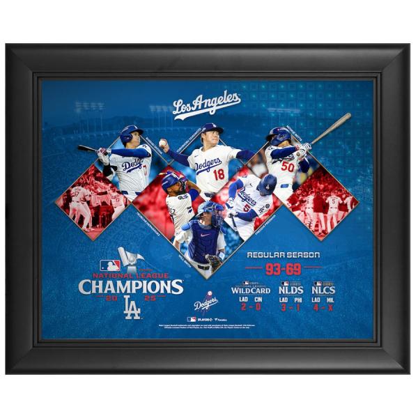 MLB 大谷翔平 山本由伸 テオスカー ウィル・スミス フリーマン ベッツ ドジャース フレーム 2025 ナ・リーグ優勝 Fanatics Authentic