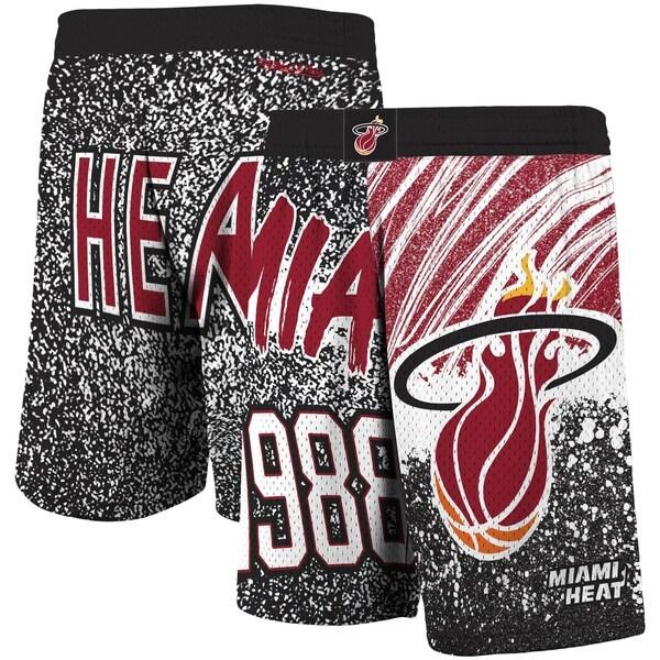 ミッチェルアンドネス　マイアミヒート　ショーツ mens-mitchell-and-ness-black-