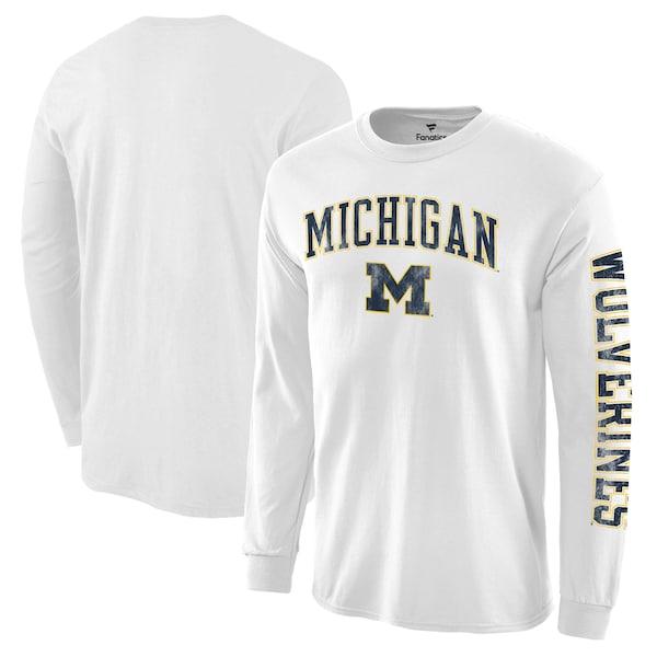 カレッジ Tシャツ Ncaa ミシガン大学 ウルバリンズ ディストレスト アーチ オーバー ロゴ ロングスリーブ ホワイト Ncaa 0331arc0107 Mlb Nba Nflグッズ Selection 通販 Yahoo ショッピング
