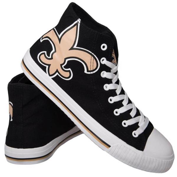 NFL セインツ シューズ/スニーカー High Top Big Logo Canvas Shoes キャンバス Forever Collectibles ブラック