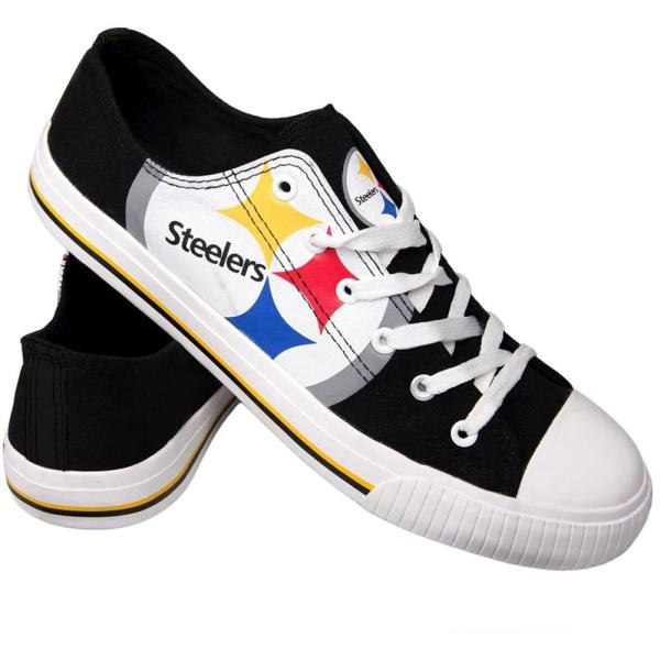 NFL スティーラーズ シューズ/スニーカー Low Top Big Logo Canvas Shoes キャンバス Forever Collectibles ブラック