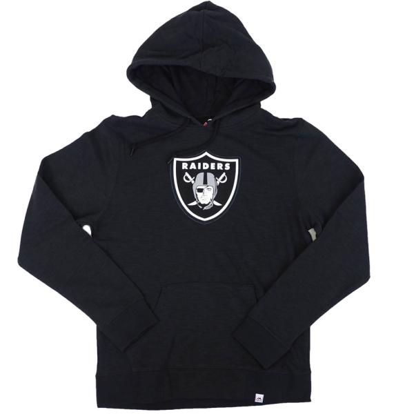 NFL パーカー レイダース マジェスティック Majestic チャコール メンズ 長袖 フーディー プルオーバー