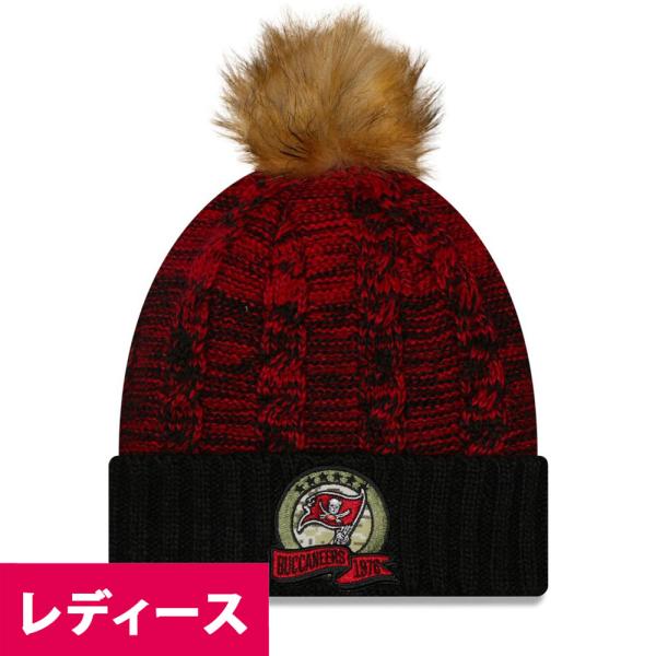NFL バッカニアーズ ニットキャップ レディース 2022 サルートトゥサービス Salute To Service ニューエラ/New Era ブラック/レッド