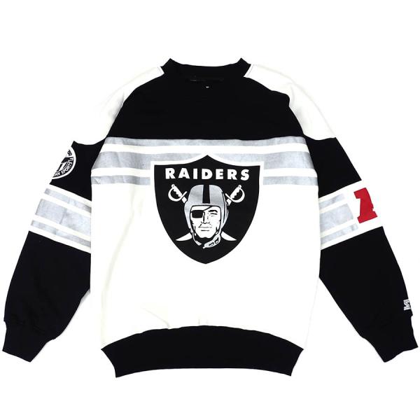 NFL レイダース スウェット DEFENSE フリース クルーネック トレーナー G-III ブラック/ホワイト 2212fsg