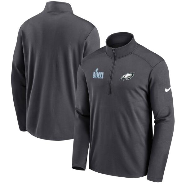 NFL イーグルス ジャケット 第57回 スーパーボウル 進出記念 Left Chest Half-Zip Pullover Top ナイキ/Nike アンスラサイト