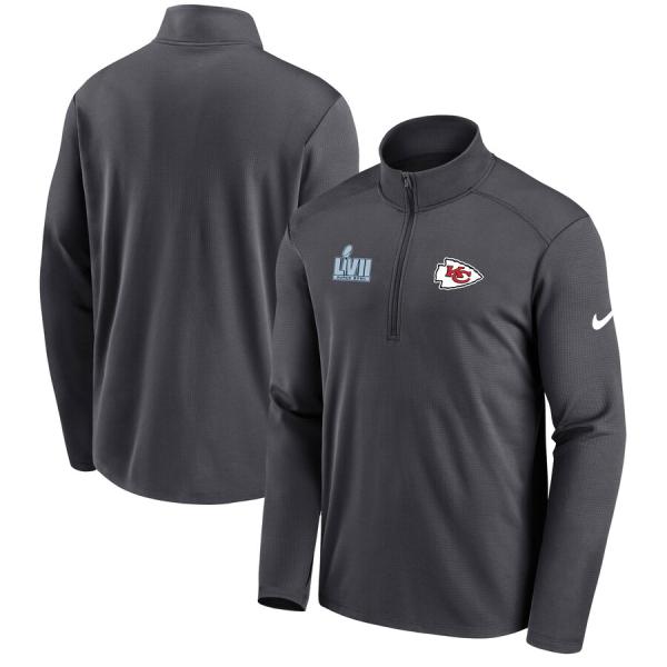 NFL チーフス ジャケット 第57回 スーパーボウル 進出記念 Left Chest Half-Zip Pullover Top アウター ナイキ/Nike アンスラサイト