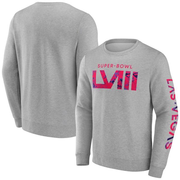 NFL スウェット 第58回スーパーボウル Marble Wordmark Fleece Crew Sweatshirt Fanatics Branded グレー