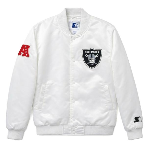NFL レイダース サテンジャケット 【現地買付】スタジャン Satin Jacket STARTER ホワイト